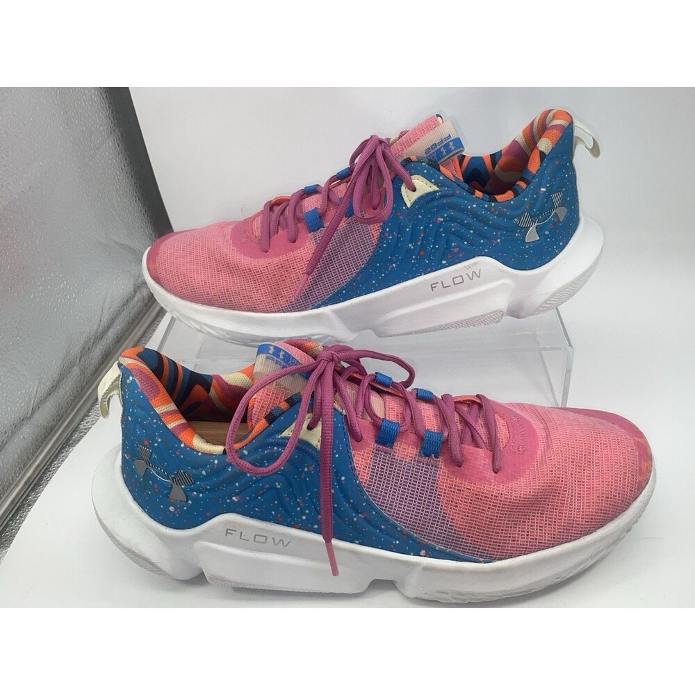 Under Armour Flow Futr X 3 Basketball Shoes Blue Pink Men’s 12.5 3026757-400